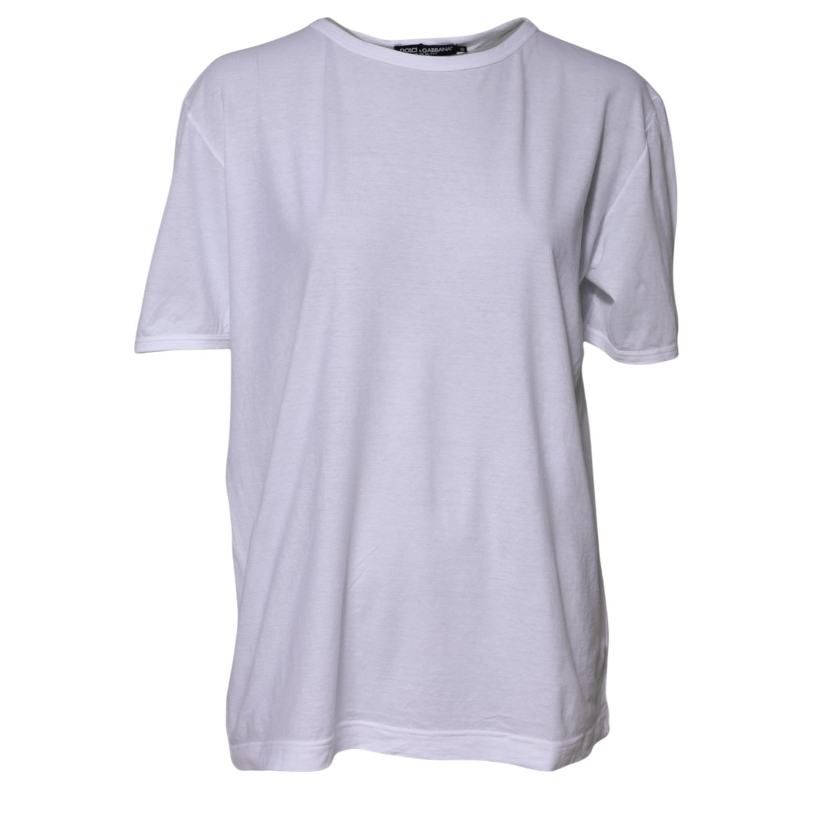 White Cotton Crew Neck Short Sleeves T-shirt