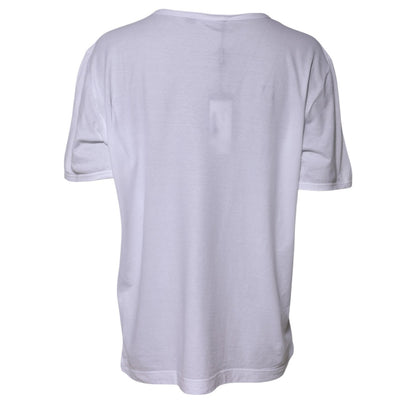 White Cotton Crew Neck Short Sleeves T-shirt