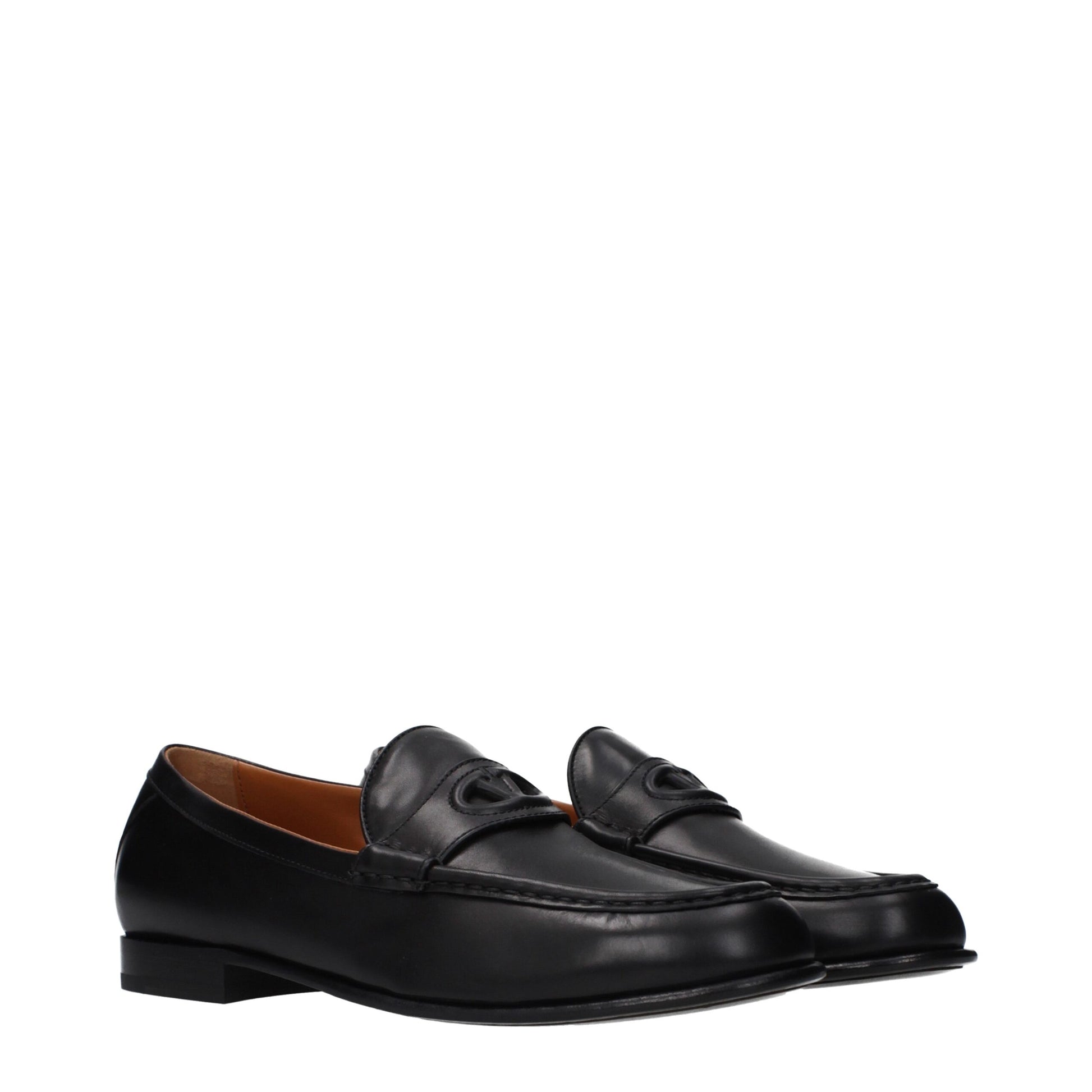 Black Leather Slip-On Loafers