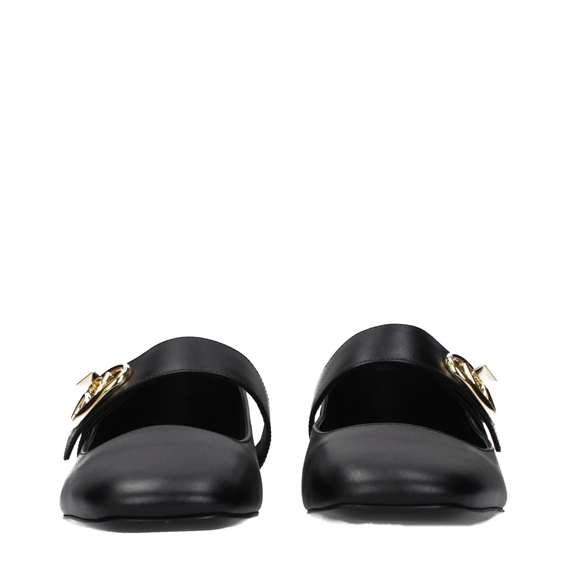 Black Leather Ballet Flats