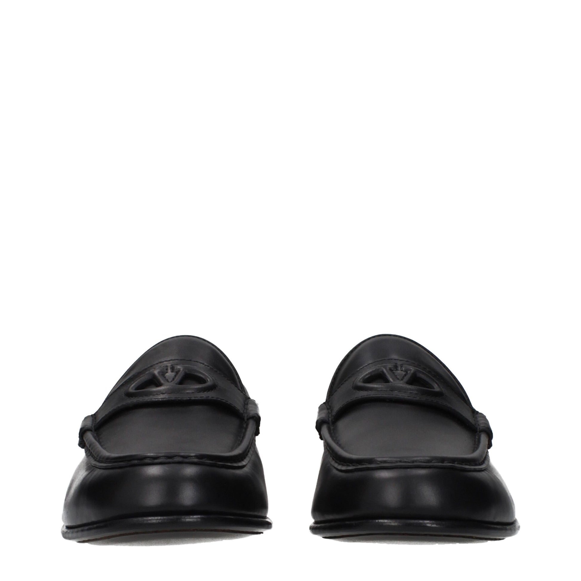 Black Leather Slip-On Loafers