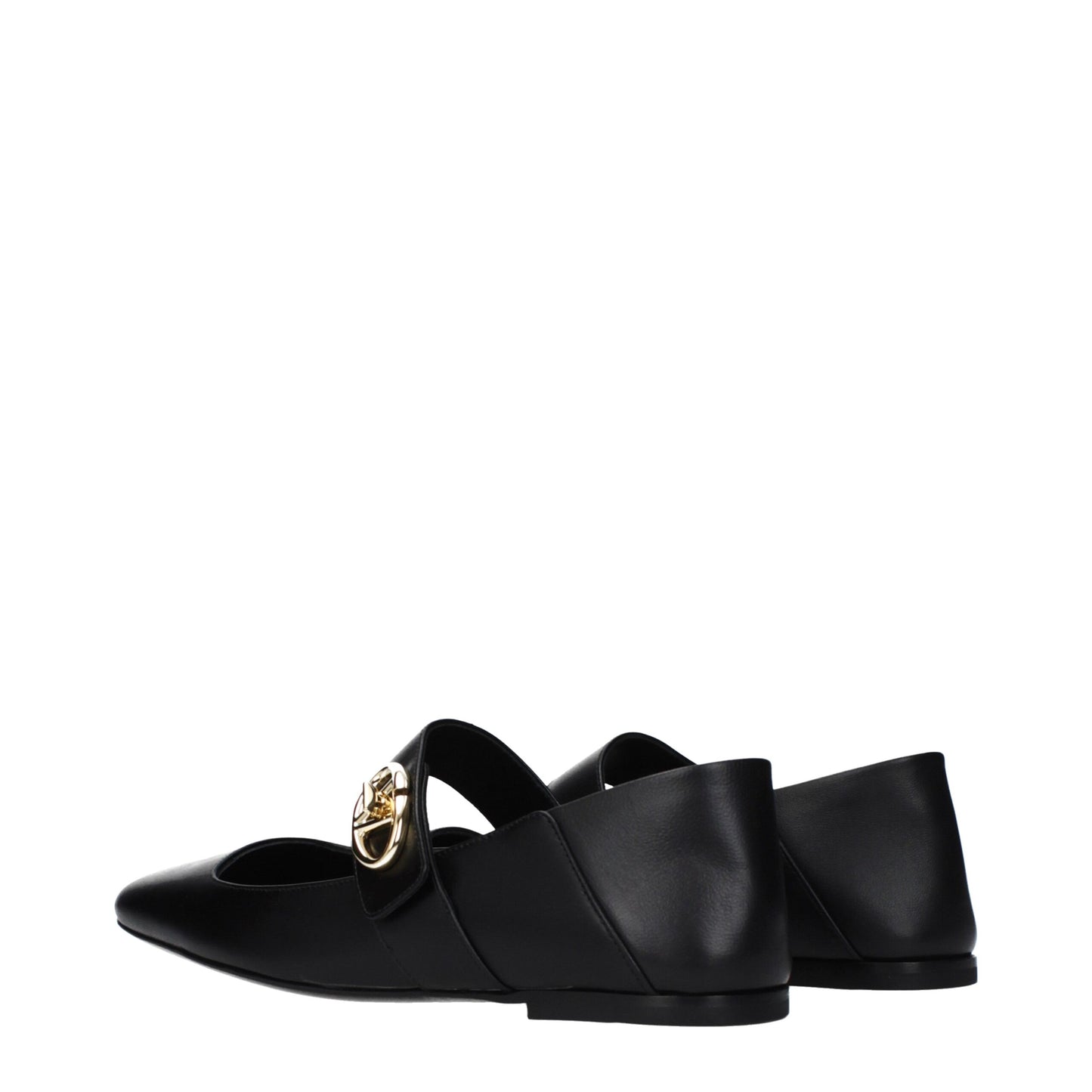 Black Leather Ballet Flats