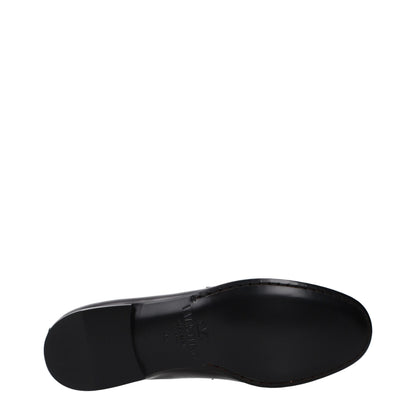 Black Leather Slip-On Loafers