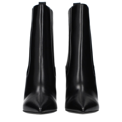 Black Leather Ankle Boots