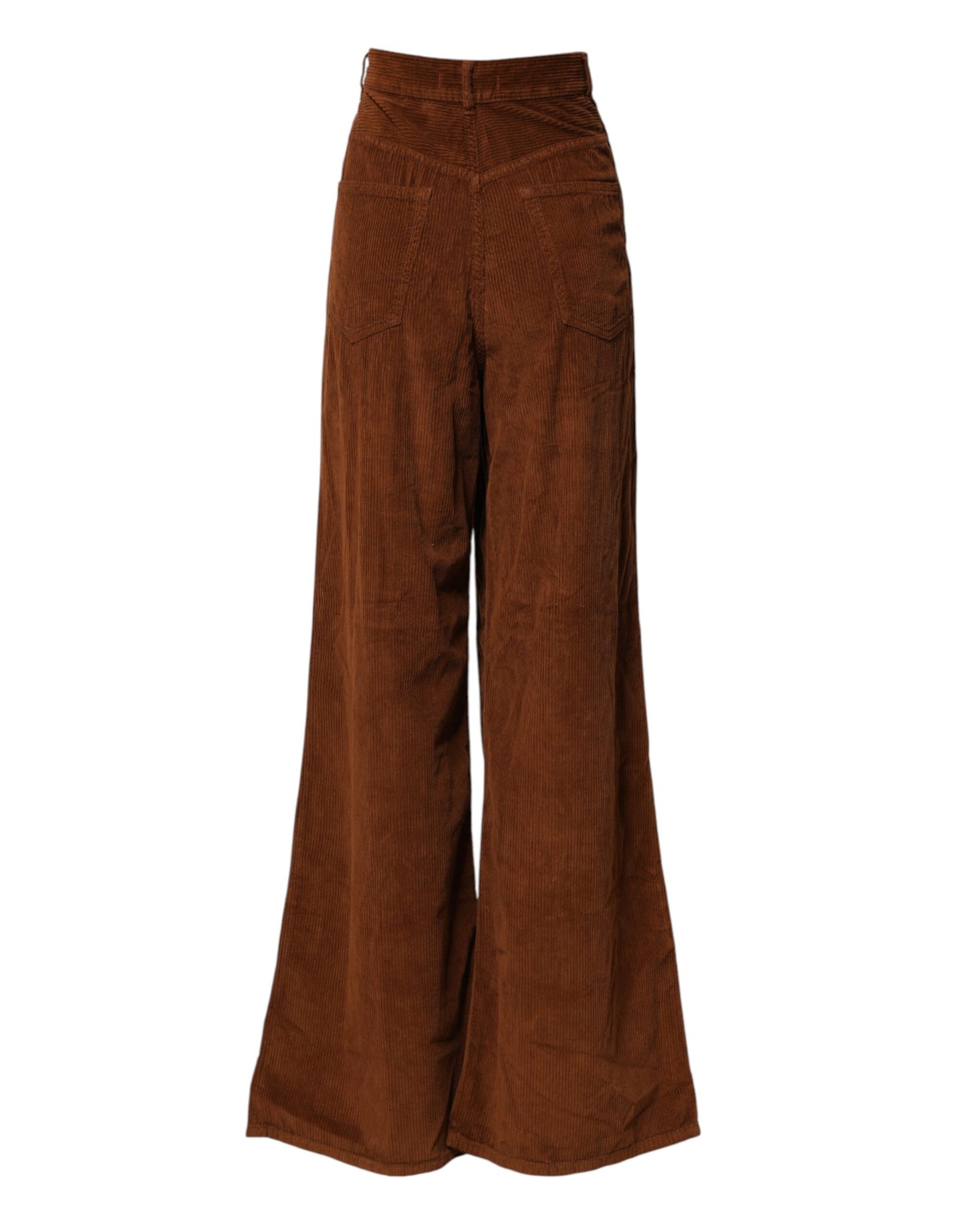 Brown Wide Leg High Waist Corduroy Denim Trouser Jeans