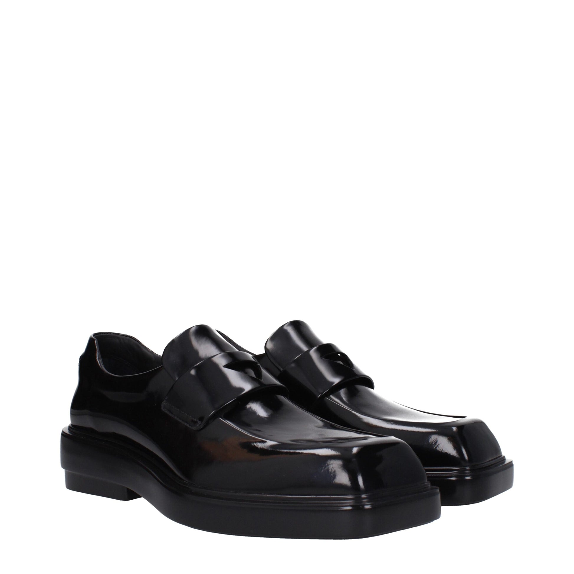Black Leather Slip-On Loafers