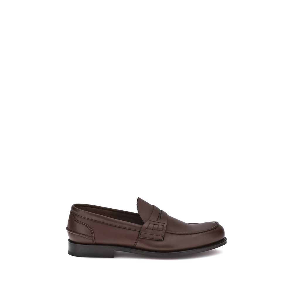 Brown Calf Leather Bos Taurus Slip-On Loafers