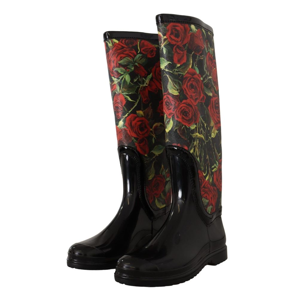 Black Polyvinyl Rain Boots
