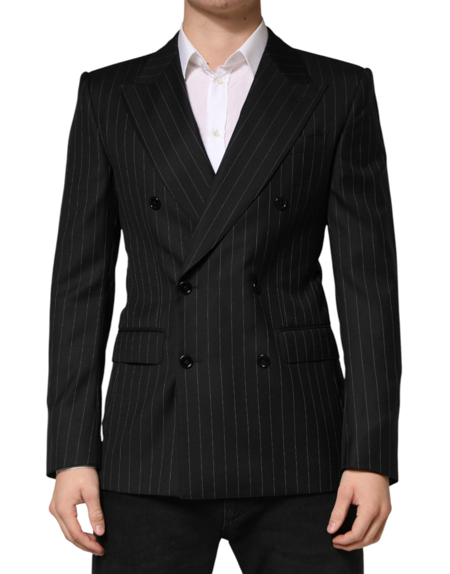 Black Stripes Double Breasted 2Button Blazer