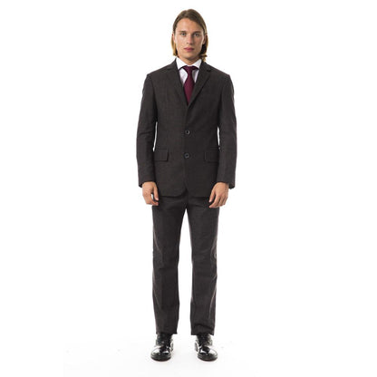 Brown Cotton Two-Piece Suit