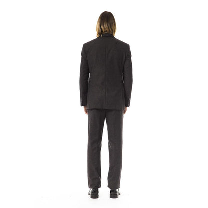 Brown Cotton Two-Piece Suit