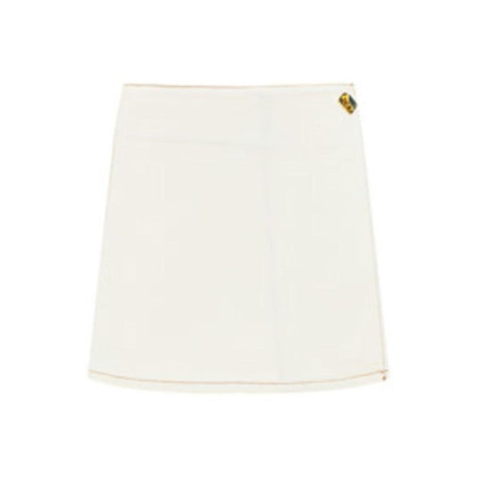 White Cotton Mini Skirt