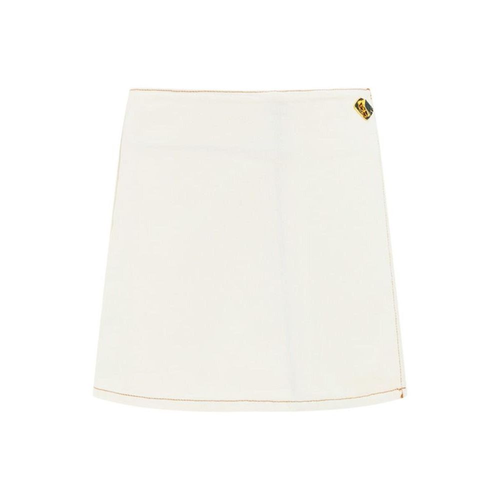 White Cotton Mini Skirt