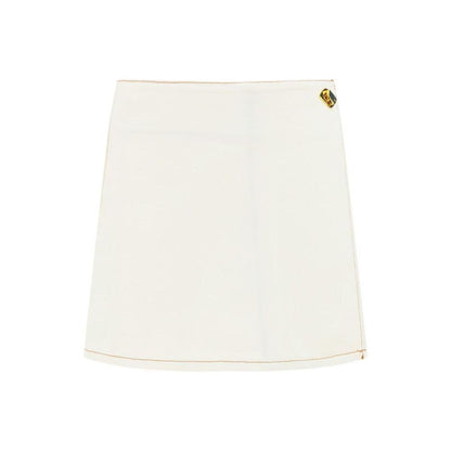 White Cotton Mini Skirt