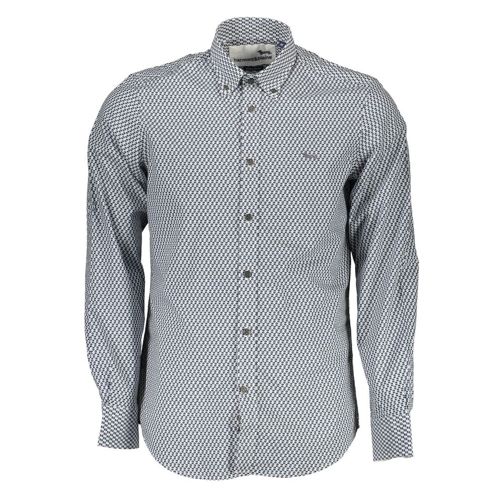 Blue Cotton Pattern Shirt
