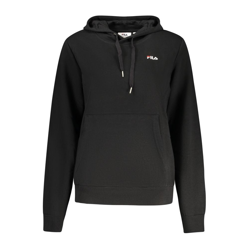 Black Cotton Women Hoodie