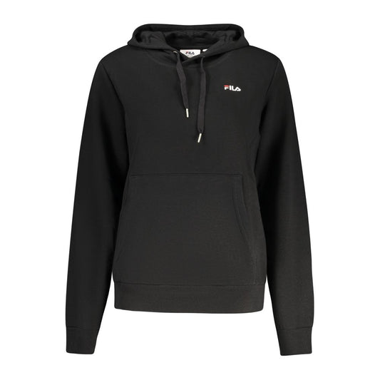 Black Cotton Women Hoodie