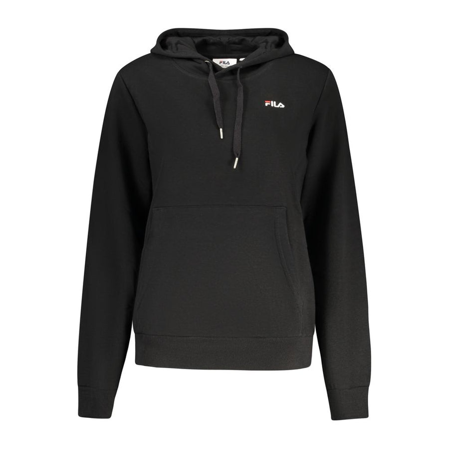 Black Cotton Women Hoodie