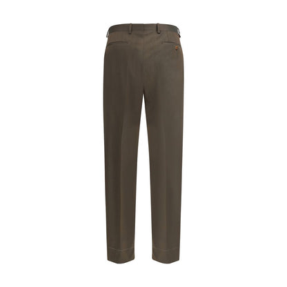 Bicolor Fleece Wool Casual Pants